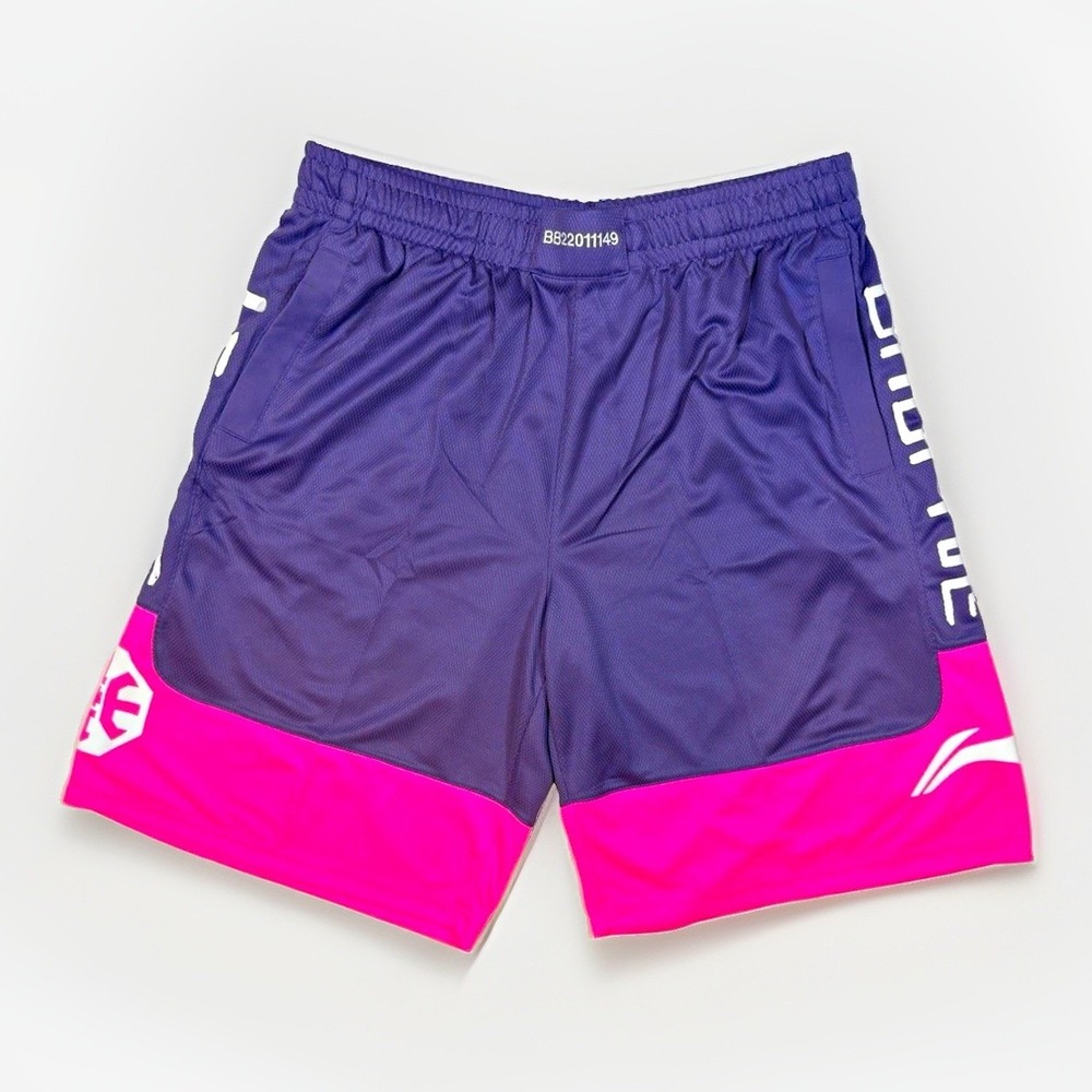 Li-Ning BADFIVE Men's Basketball Mesh Shorts Purple/Pink Colorblock 4XL